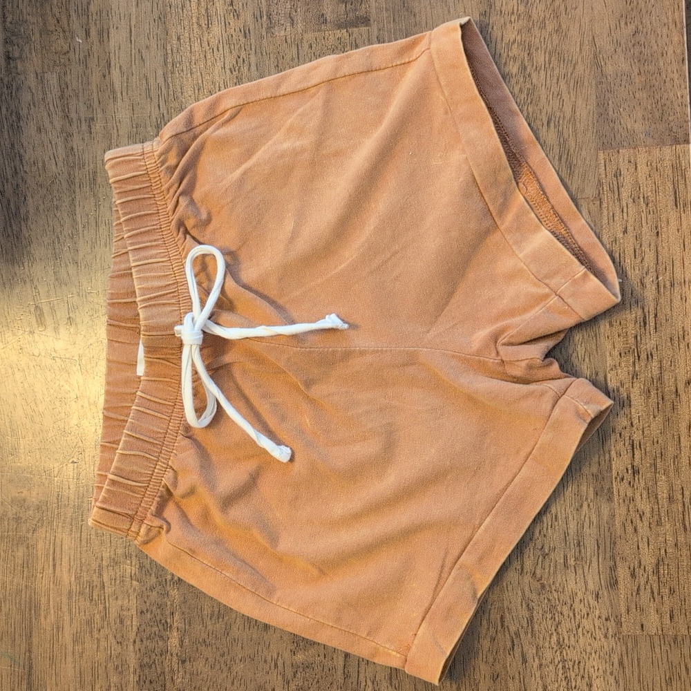 Salty Little Bums Camel Colored Cotton Shorts
